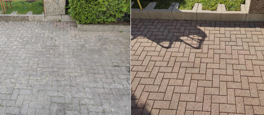 Auffahrt- und Hofreinigung mit Heißwasser Vorher Nachher Bilder Auffahrt- und Hofreinigung mit Heißwasser Vorher Nachher Bilder